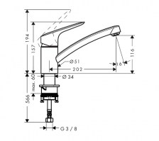 MONOMANDO COCINA LOGIS HANSGROHE